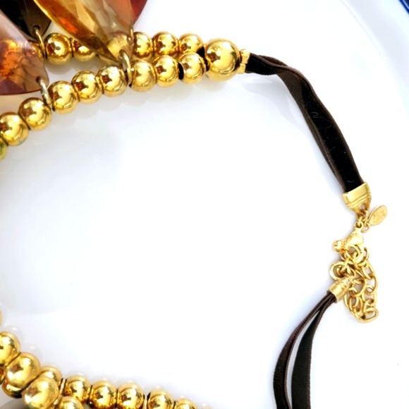 Joan Rivers Vintage Chunky Faceted Teardrop Lucite Beads Bib Necklace - Picture 8 of 10